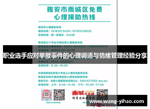 职业选手应对举报事件的心理调适与情绪管理经验分享